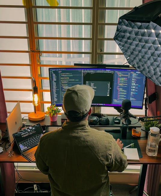 Moderne Netzwerkinfrastruktur mit Glasfaserkabeln und Servern